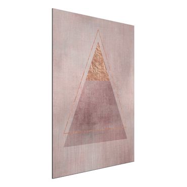 Impression sur aluminium - Geometry In Pink And Gold II