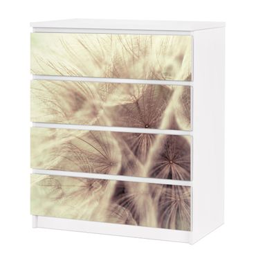 Papier adhésif pour meuble IKEA - Malm commode 4x tiroirs - Detailed Dandelion Macro Shot With Vintage Blur Effect