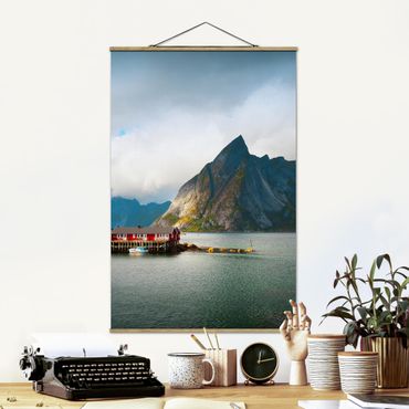 Tableau en tissu avec porte-affiche - Fisherman's House In Sweden - Format portrait 2:3