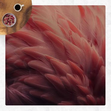 Tapis en liège - Flamingo Feathers Close-Up - Carré 1:1