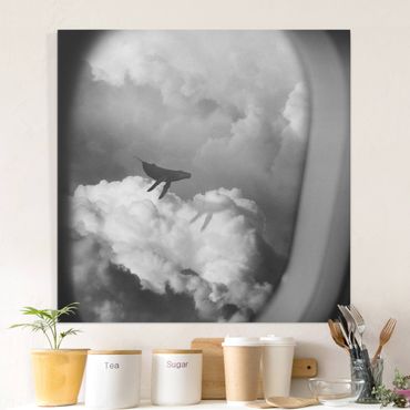 Impression sur toile - Flying Whale Up In The Clouds