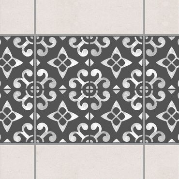 Sticker pour carrelage - Dark Gray White Pattern Series No.05