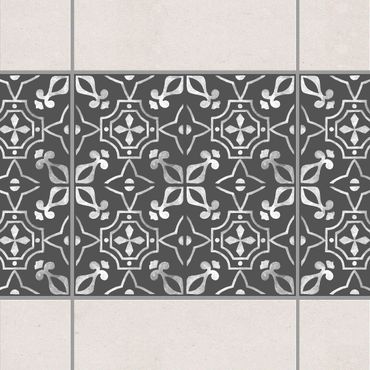 Sticker pour carrelage - Dark Gray White Pattern Series No.09
