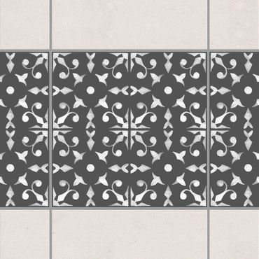 Sticker pour carrelage - Dark Gray White Pattern Series No.06