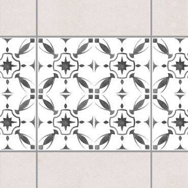 Sticker pour carrelage - Gray White Pattern Series No.1