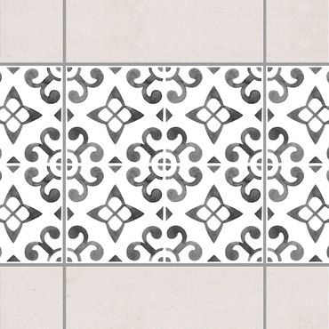 Sticker pour carrelage - Gray White Pattern Series No.5