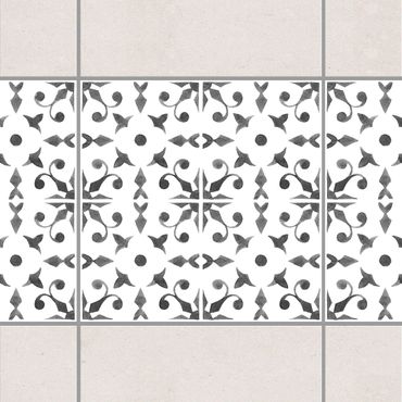 Sticker pour carrelage - Gray White Pattern Series No.6