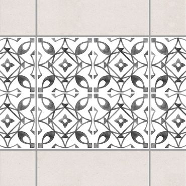 Sticker pour carrelage - Gray White Pattern Series No.8
