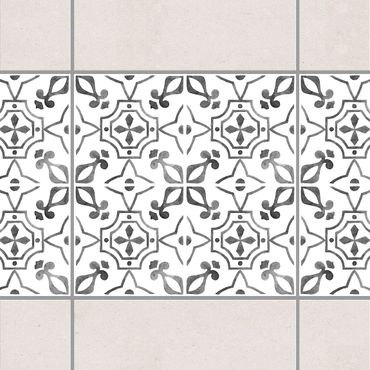 Sticker pour carrelage - Gray White Pattern Series No.9