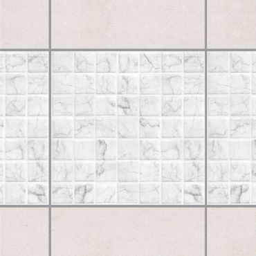 Sticker pour carrelage - Mosaic Tile Marble Look Bianco Carrara