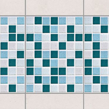Sticker pour carrelage - Mosaic Tiles Turquoise Blue