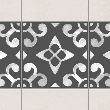 Sticker pour carrelage - Pattern Dark Gray White Series No.05