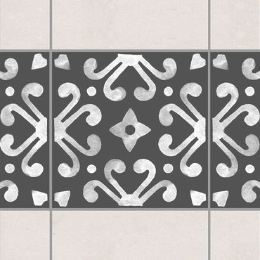 Sticker pour carrelage - Pattern Dark Gray White Series No.07