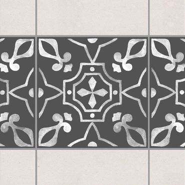 Sticker pour carrelage - Pattern Dark Gray White Series No.09