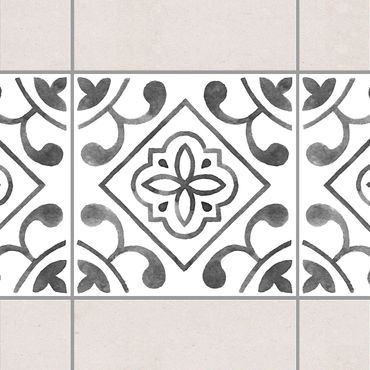 Sticker pour carrelage - Pattern Gray White Series No.2