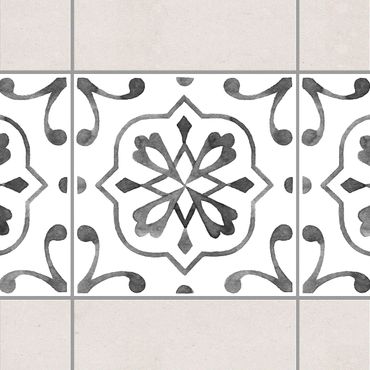 Sticker pour carrelage - Pattern Gray White Series No.4