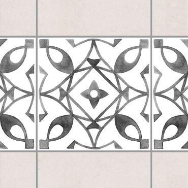 Sticker pour carrelage - Pattern Gray White Series No.8