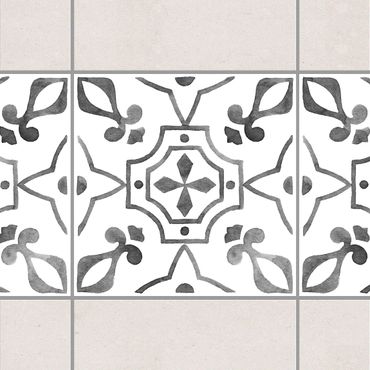 Sticker pour carrelage - Pattern Gray White Series No.9