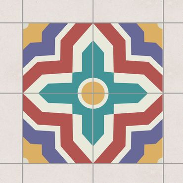 Sticker pour carrelage - 4 Moroccan tiles crisscross