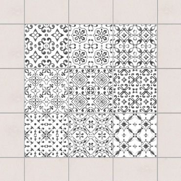 Sticker pour carrelage - Gray White Pattern Series