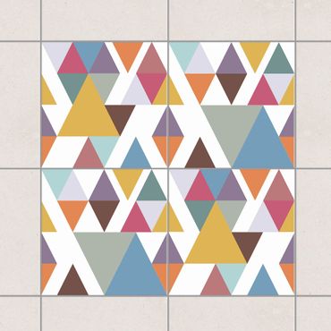 Fliesenaufkleber - Bunte Dreiecke Set