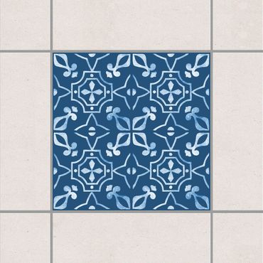 Sticker pour carrelage - Dark Blue White Pattern Series No.04