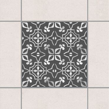 Sticker pour carrelage - Dark Gray White Pattern Series No.01