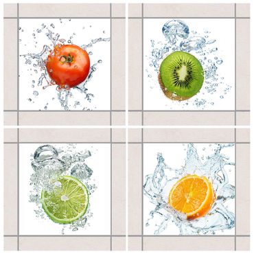 Sticker pour carrelage - Set of Fresh Fruit