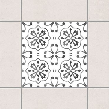 Sticker pour carrelage - Gray White Pattern Series No.4