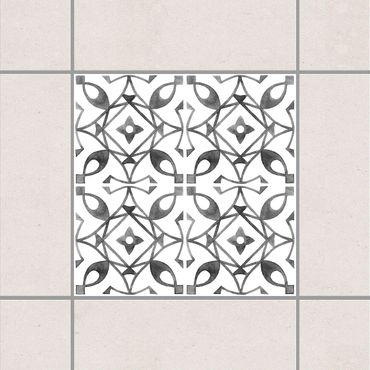 Sticker pour carrelage - Gray White Pattern Series No.8