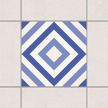 Sticker pour carrelage - Moroccan tile karo blue white