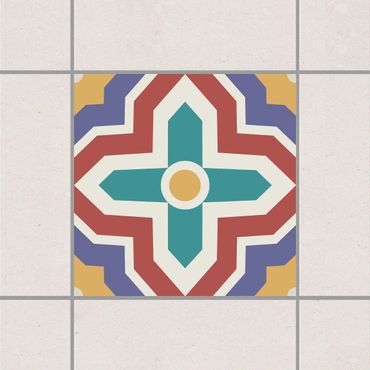 Sticker pour carrelage - Moroccan tile crisscross pattern