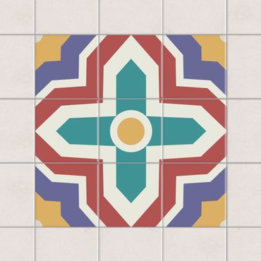 Sticker pour carrelage - Tile Sticker Set - Moroccan tiles cross ornament