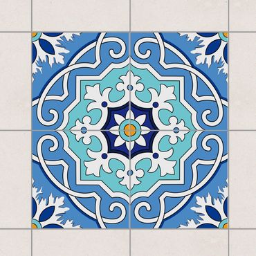 Sticker pour carrelage - Tile Sticker Set - Mediterranean tiles mirror blue
