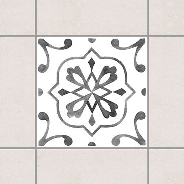Sticker pour carrelage - Pattern Gray White Series No.4