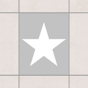 Sticker pour carrelage - Large white stars on grey