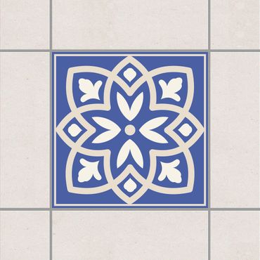 Sticker pour carrelage - Portuguese tile with blue flower