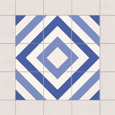 Sticker pour carrelage - Tile Sticker Set - Moroccan tiles check blue white
