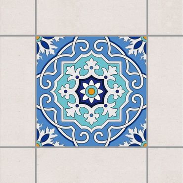 Sticker pour carrelage - Spanish tile pattern blue turquoise