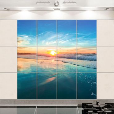 Sticker pour carrelage - Romantic Sunset By The Sea