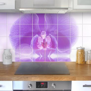 Sticker pour carrelage - Tile Mural Purple orchid on water