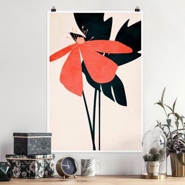 Poster reproduction - Floral Beauty Pink And Blue - 2:3