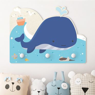 Porte-manteau enfant - Friendly Whale In The Ocean