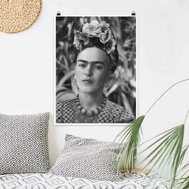 Poster reproduction - Frida Kahlo Photograph Portrait With Flower Crown