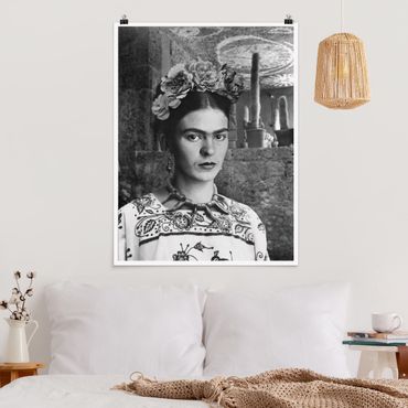 Poster reproduction - Frida Kahlo Photograph Portrait With Cacti