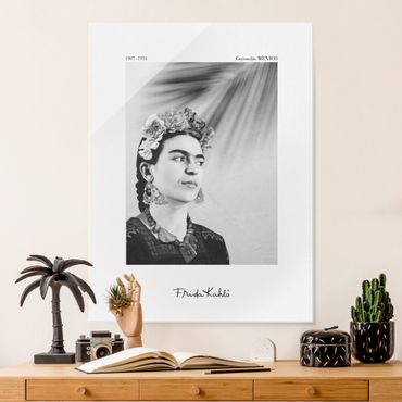 Tableau en verre - Frida Kahlo Portrait With Jewellery