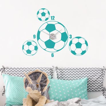 Sticker mural horloge - Football ball clock