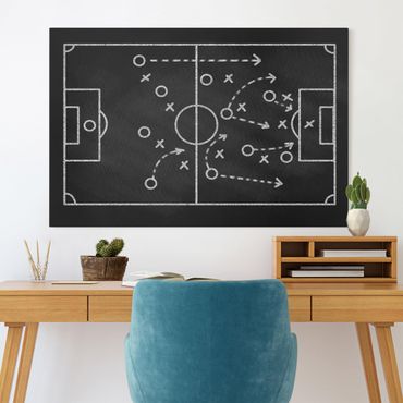 Tableau sur toile - Football Strategy On Blackboard
