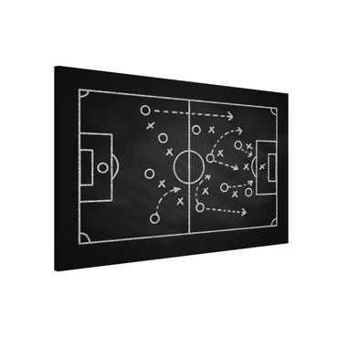 Tableau magnétique - Football Strategy On Blackboard - Format paysage 3:2