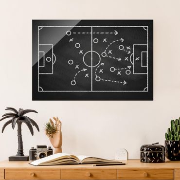 Tableau en verre - Football Strategy On Blackboard